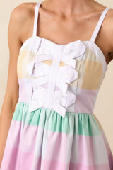 Kensington Easter Soiree Plaid Cotton Midi Dress