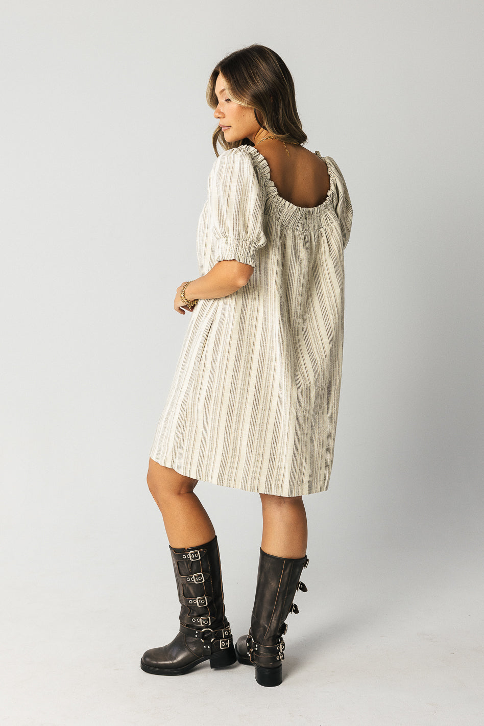 Drew Striped Babydoll Dress