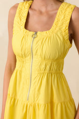 Better Late Than Never Yellow Sleeveless Midi Dress