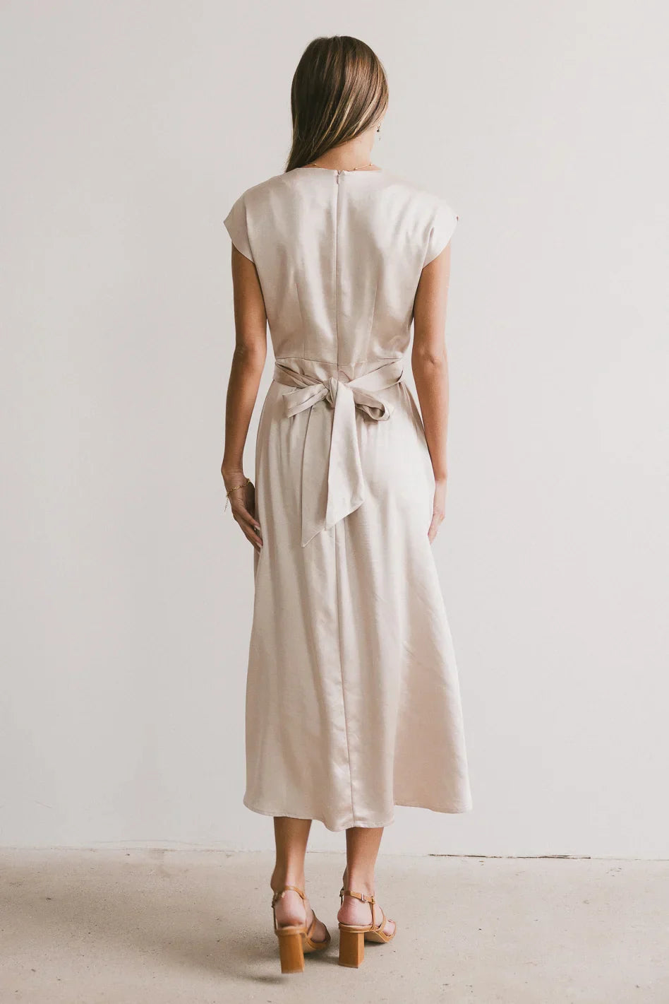 Rosalind Midi Dress in Champagne